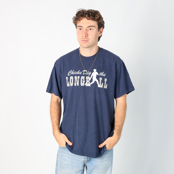 Navy Blue 90s Nike T-Shirt (L)